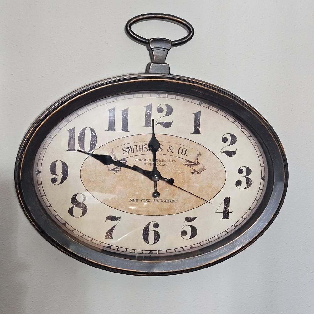 May Time Vintage Pocket Watch Wall Clock Quartz Battery Operated